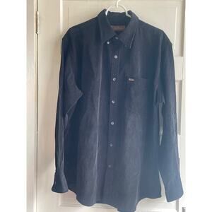 Tasso Elba Men's Size Large Thin Wale Corduroy Black Shirt‎